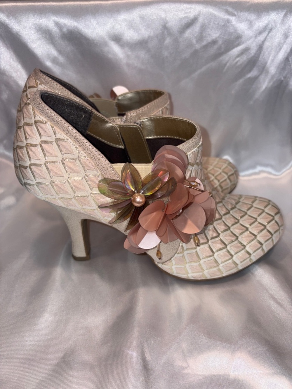 Ruby Shoo - Electra Brocade Jewelled Bootie - Light Pink - Picture 3 of 9